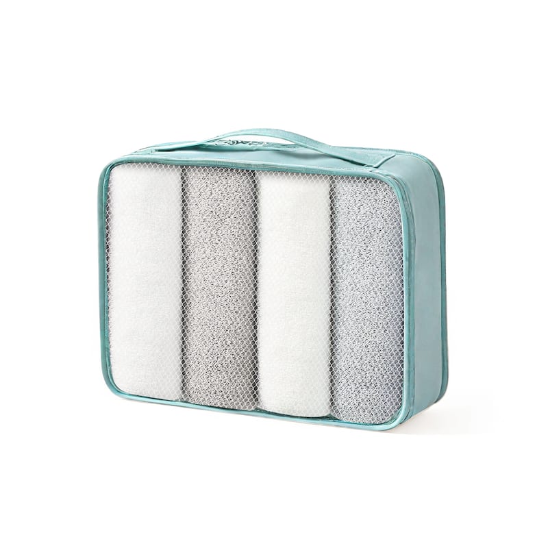 24" ABS Lightweight Hardshell Expandable Luggage with Spinner Wheels, TSA Lock and 2 Packing Cubes, for Travel