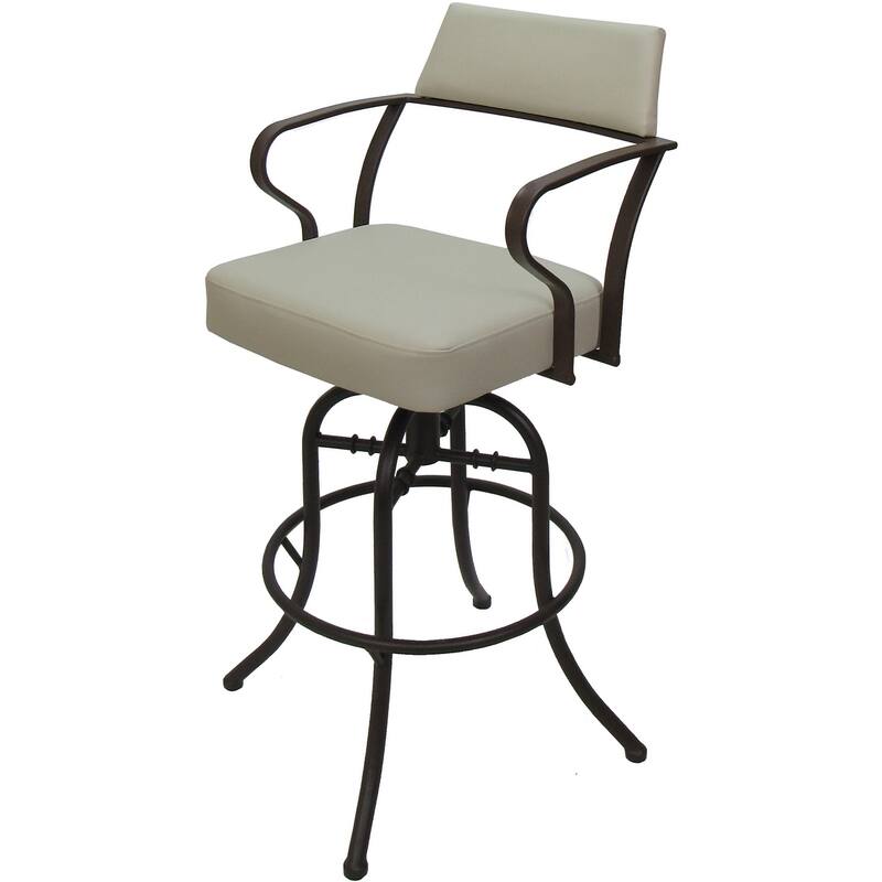 Carolina Beige Swivel Tilt Bar Height 30" Metal Bar Stool - 30" Seat - Brown