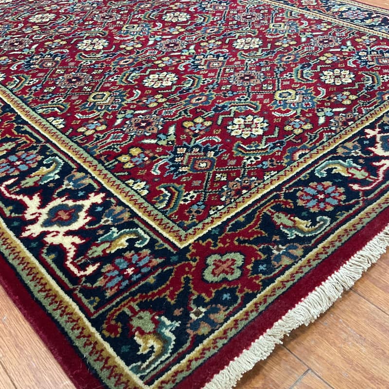 HERAT ORIENTAL Hand-knotted 2'6 x 10' Indo Herati Wool Runner - 2'6" x 10'
