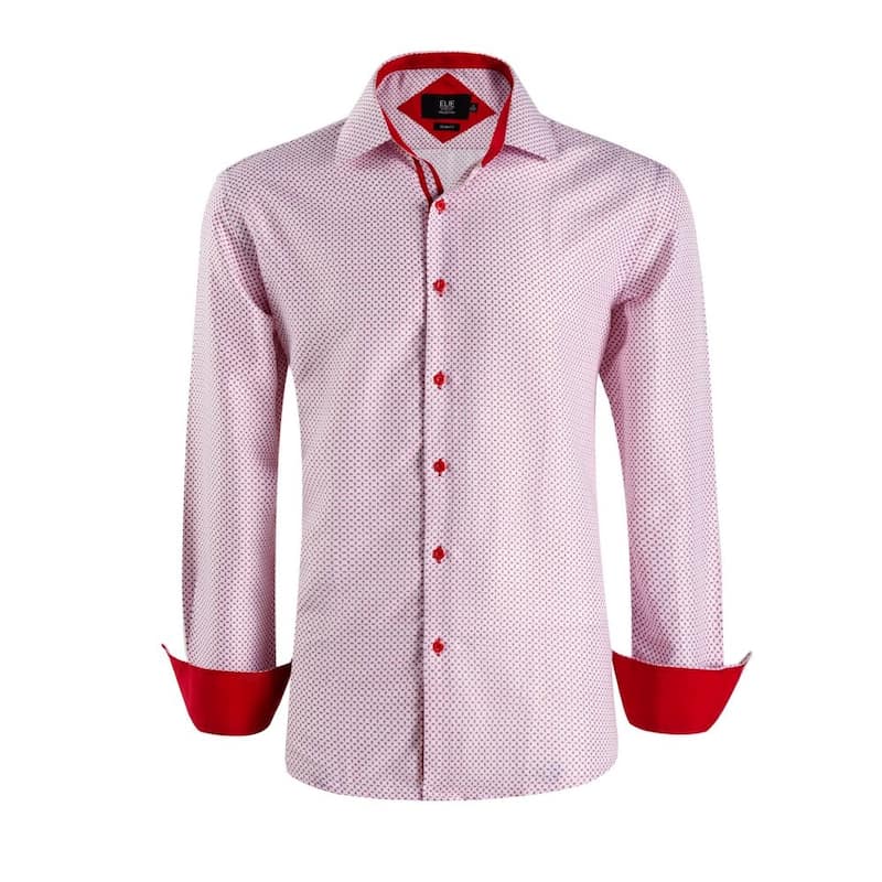 Elie Balleh Boys' Geometric Printed Slim Fit Shirt