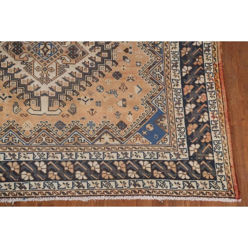 Tribal Bakhtiari Persian Vintage Area Rug Handmade Wool Carpet - 6'7"x 9'10"