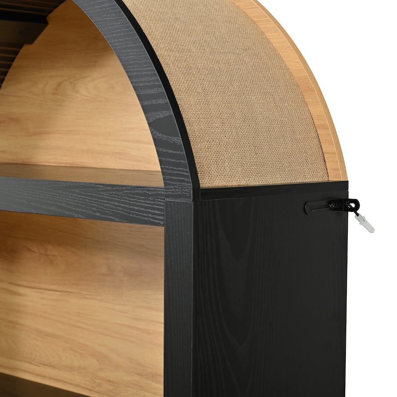 3-Piece Entertainment Center with Bookshelves for TVs up to 70", Retro Wall Unit TV Stand with Glass Doors, Media Console Table