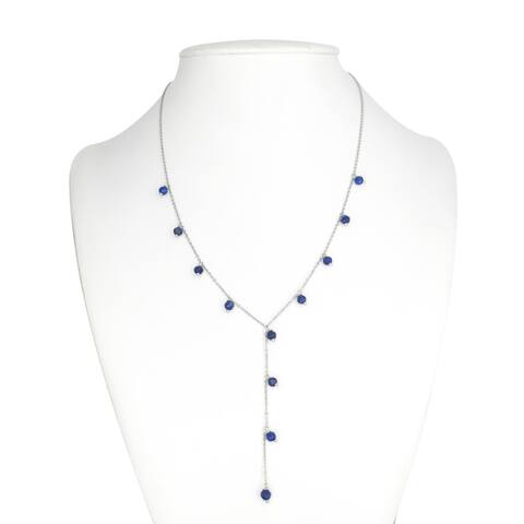 Sterling Silver with Lapis Lazuli Necklace with 23" Chain & 2" Extender