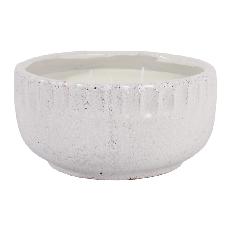 Decorative Distress Ceramic Ginger Lemon Scented Candle - 9.0"