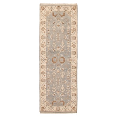 ECARPETGALLERY Hand-knotted Royal Oushak Light Blue Wool Rug - 2'9 x 7'11