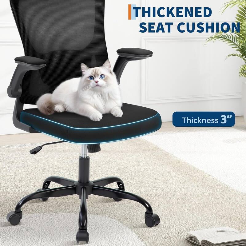 Adjustable Ergonomic Home Office Chair with Headrest for Computer Working