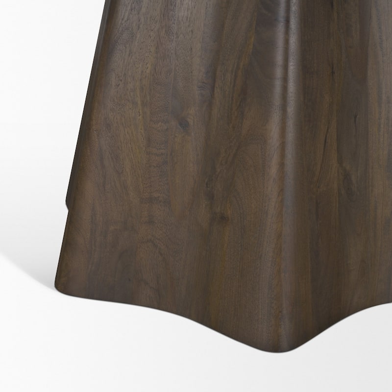 Jovani Solid Brown Mango Wood Round Dining Table