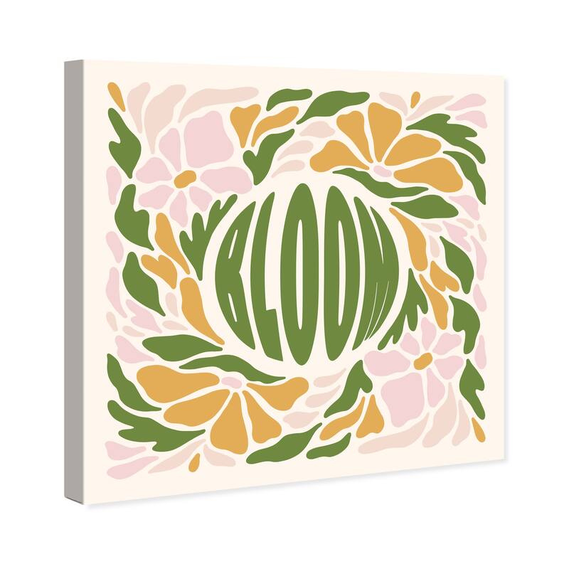 Wynwood Studio Canvas Floral and Botanical Bloom Pattern Green and Dark Green Modern & Contemporary Wall Art Canvas Print