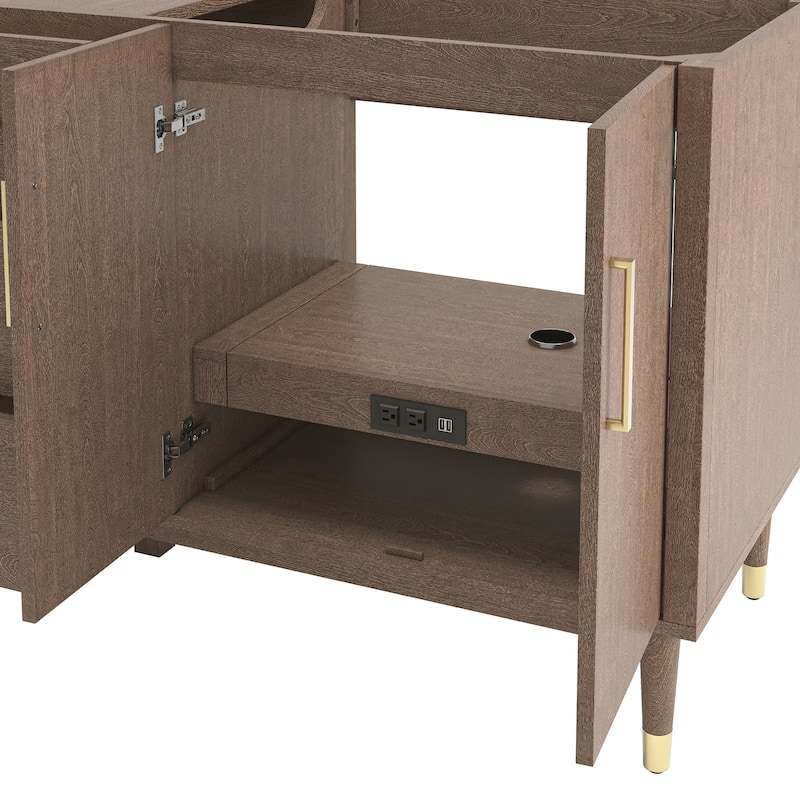 Fresca FCB4472-CWH-U Sawyer 72" Free Standing Double Basin Vanity Set