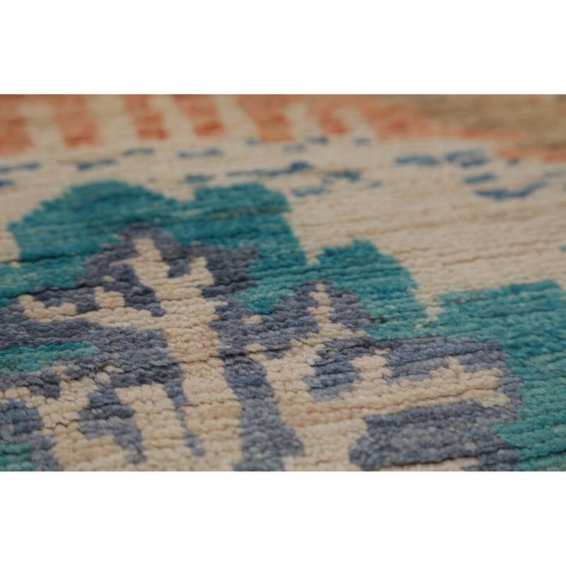 Hand Knotted Oriental 100% Wool Carpet Traditional Pictorial Beige & Ivories Art Deco Area Rug - 4' 9'' X 3' 3''