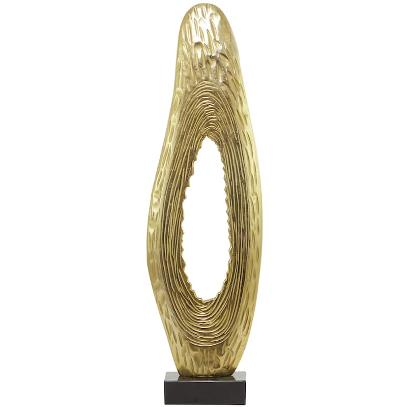 Black or Gold Aluminum Metal Teardrop Abstract Decorative Sculpture with Black Base