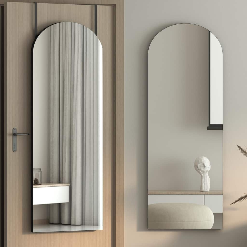 Arch Full Length Mirror, Over The Door Mirror, Wall Mirror, Full Body Mirror, Door Mirror, Wall Mounted Mirror - White