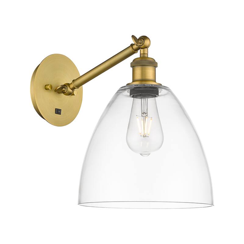 Innovations Lighting Endless Possibilities Ballston - Bristol - 1 Light 9" Adjustable Sconce - Arm Adjusts Up and Down - Clear/Brushed Brass