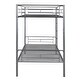 preview thumbnail 10 of 12, Silver Twin over Twin Metal Bunk Bed with Fence and Ladder for Kids