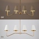 preview thumbnail 8 of 10, Modern Farmhouse 4-Light Gold Chandelier Island Lights with Fabric Shade for Dining Room