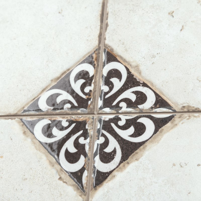 Merola Tile Kings Field Black 17-3/4" x 17-3/4" Porcelain Floor and Wall Tile