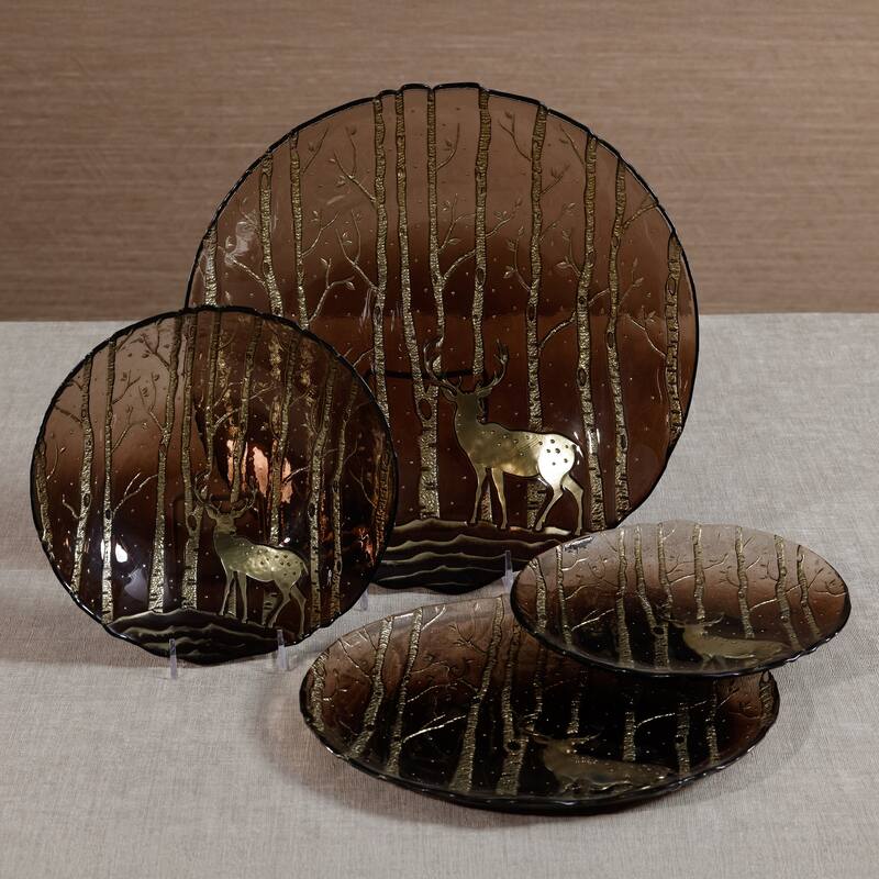 Wilderness Glass Dessert Plates, Set of 6