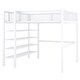 preview thumbnail 5 of 7, Full Size Metal Loft Bed with 4-Tier Shelves and Storage, White