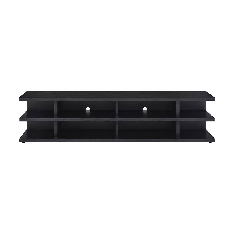 2-Tier Shelf Wooden TV Stand - Black
