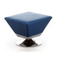 preview thumbnail 17 of 15, Manhattan Comfort Diamond Polished Chrome Swivel Ottoman Blue