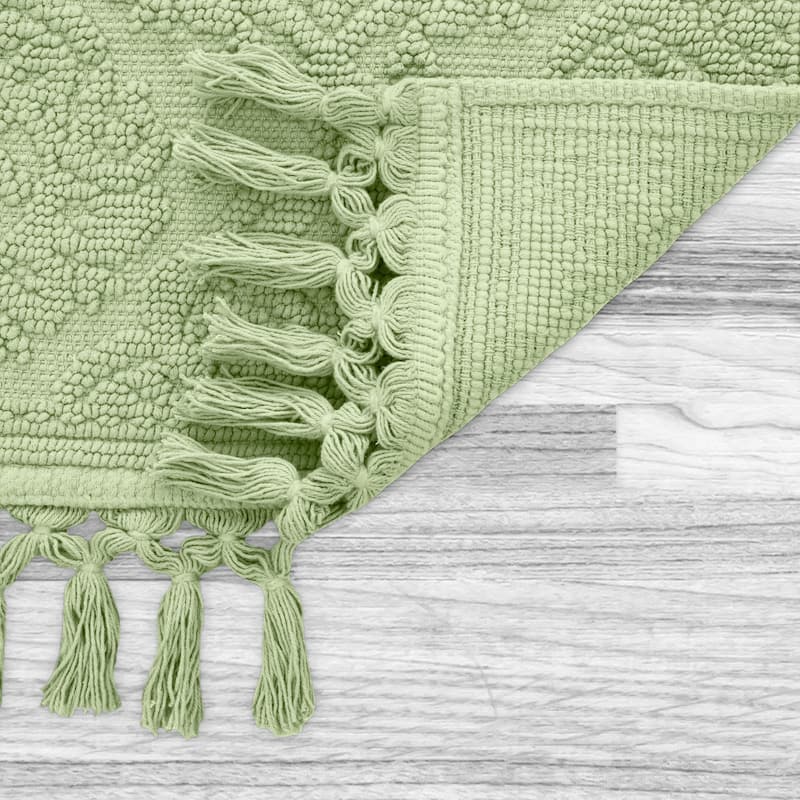 Jean Pierre Ricardo Cotton Fringe Bath Rug