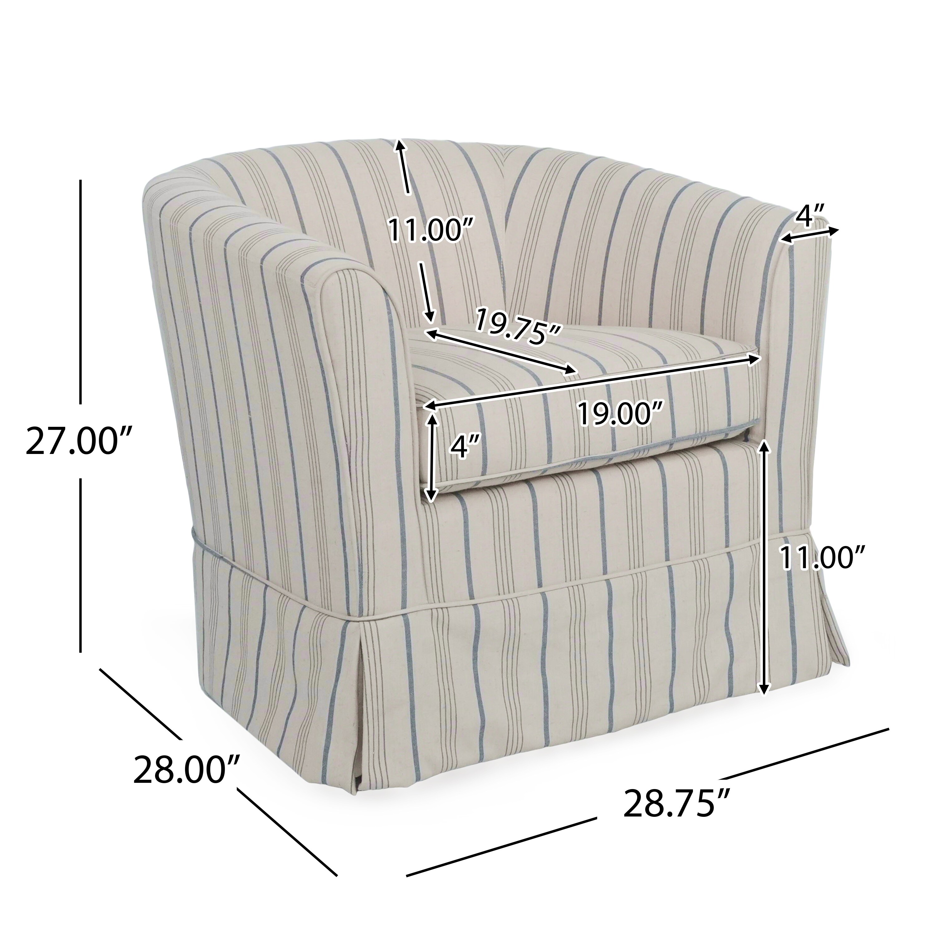 Cecilia Swivel Chair in Natural Fabric by Christopher Knight Home-image