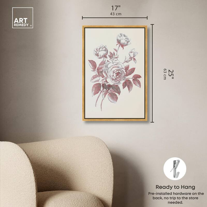Breezy Red Pencil Blooms II Canvas by Art Remedy