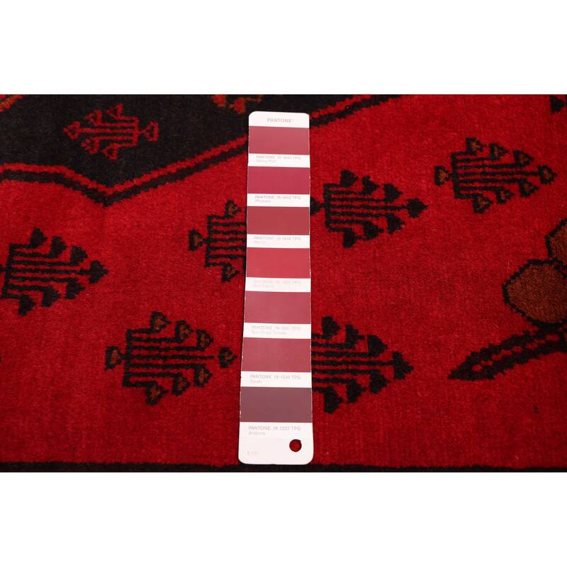ECARPETGALLERY Hand-knotted Teimani Red Wool Rug - 3'11 x 7'2