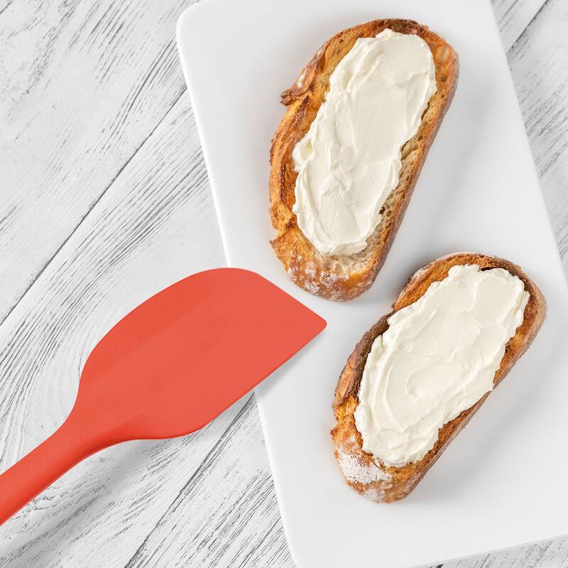 Silicone Spatula Spoon, 11" Heat-resistant Scraper for Cooking Mixing - Cyan