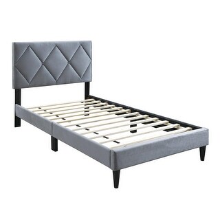 Lilian Twin Bed, Tufted Pink Linen Upholstery, Biscuit Tufted Stitch main image 0