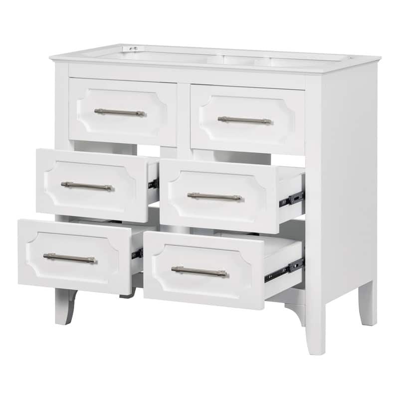 36" Bathroom Vanity without Sink ,Four Drawers, Bathroom Storage Cabinet
