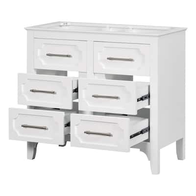 36" Bathroom Vanity without Sink ,Four Drawers, Bathroom Storage Cabinet