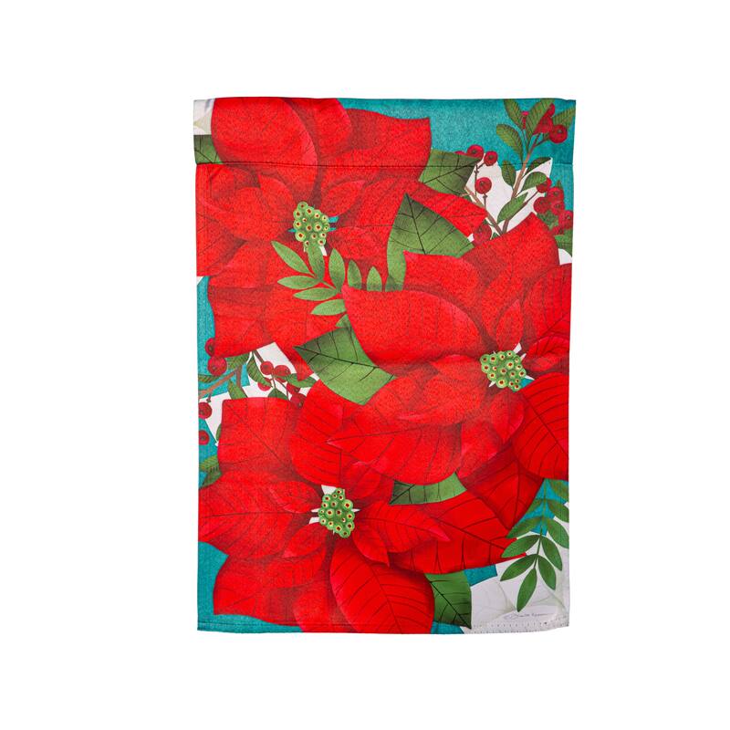 12.5 in. x 18 in. Poinsettia Suede Garden Flag