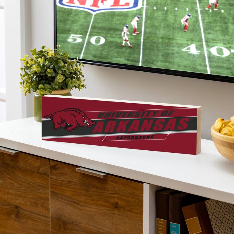 University of Arkansas Wooden Tabletop Mantel Shelf Sign - 5" x 18"