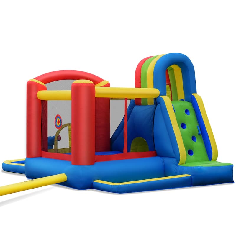 Gymax Inflatable Bounce House Slide Splash Pool Climbing Wall Park w/ - See Details