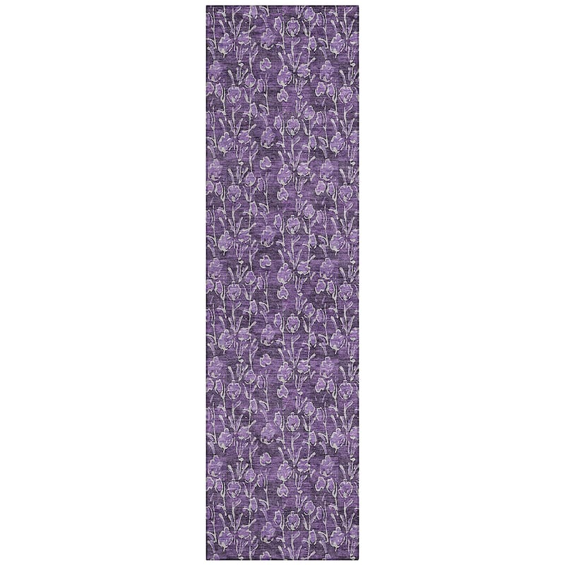 Machine Washable Indoor/ Outdoor Chantille Modern Floral Impressions Rug
