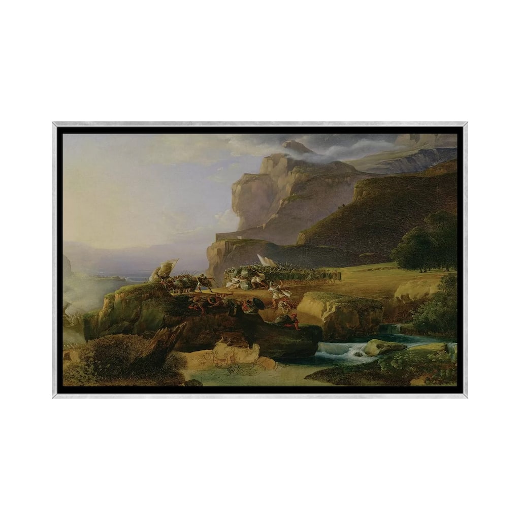 iCanvas "Battle of Thermopylae in 480 BC, 1823 " by Massimo Taparelli d' Azeglio Framed