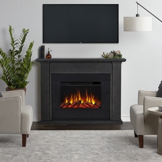 Tejon 52" Slim Electric Fireplace in Grey by Real Flame