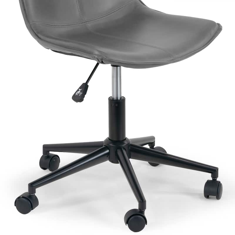 Amery Grey Faux Leather Adjustable Height Swivel Office Chair