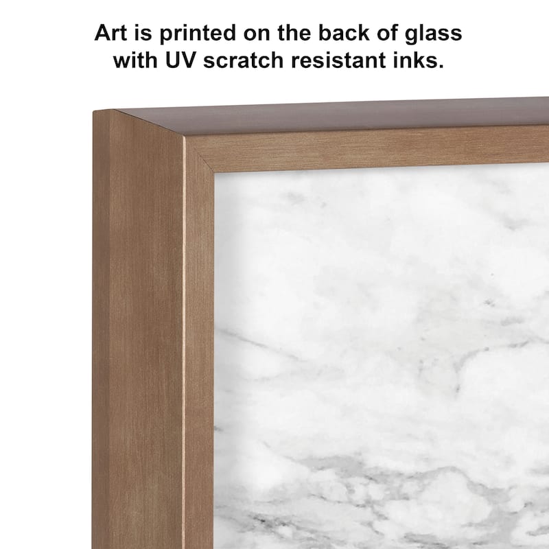 Kate and Laurel Blake Gray Marble Framed Printed Glass by The Creative Bunch Studio - 18x24