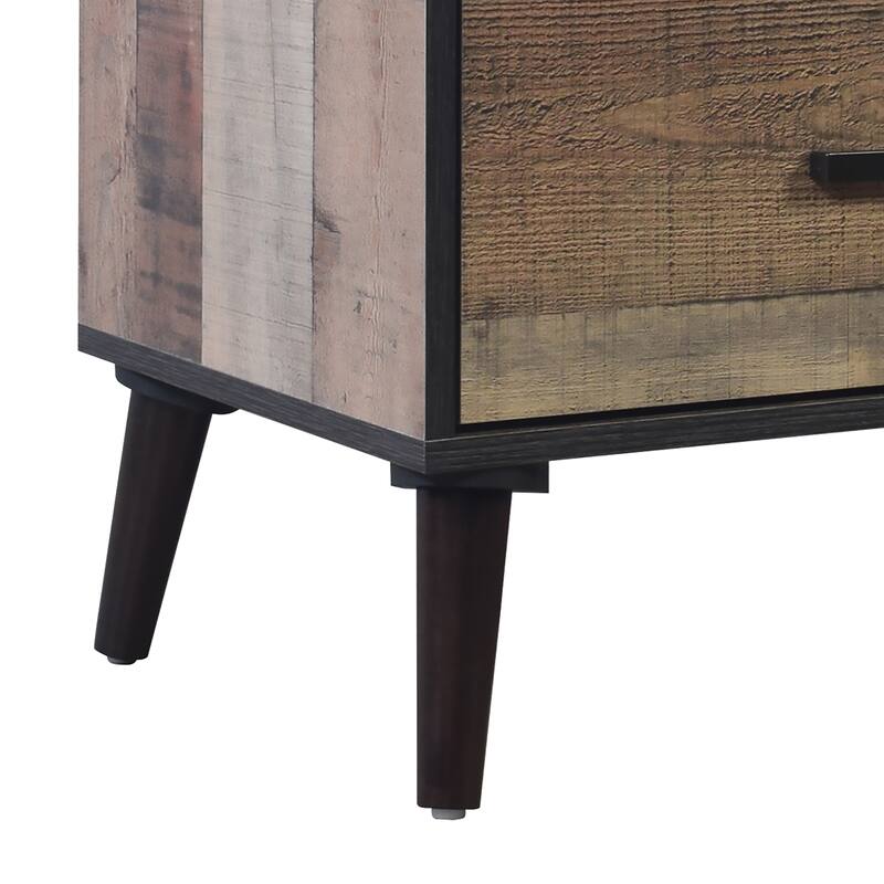 CraftPorch Rustic Elegant 2-Drawers Wooden Nightstand