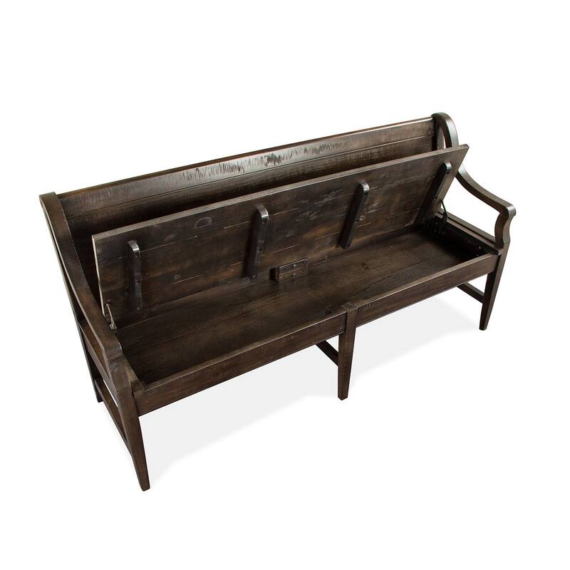 Magnussen Home Westley Falls Graphite Bench - 66''W x 21''D x 34.38''H