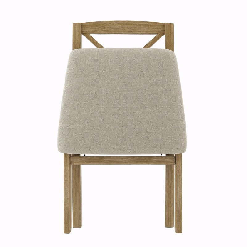 X-Back Scandinavian Dining Chairs, Set of 2 Upholstered Wooden Chairs for Kitchen, Dining Room