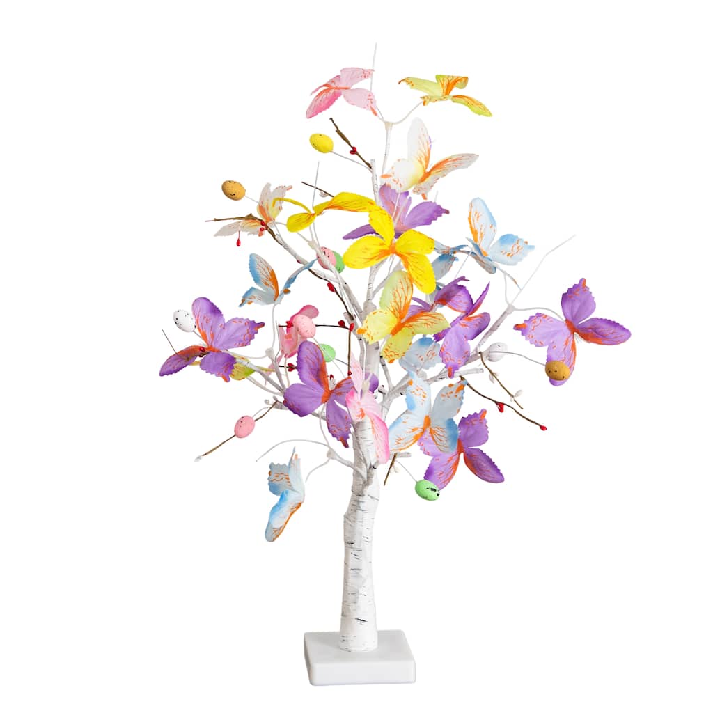 2-ft Pre-Lit Artificial Butterfly Twig Tree with 24 LED Lights