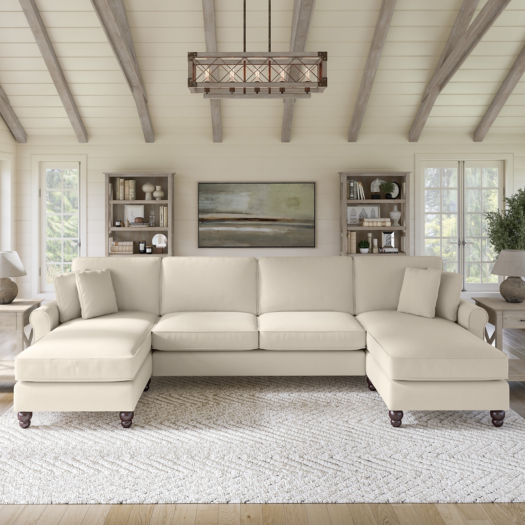 Hudson Sectional Couch with Double Chaise Lounge by Bush Furniture