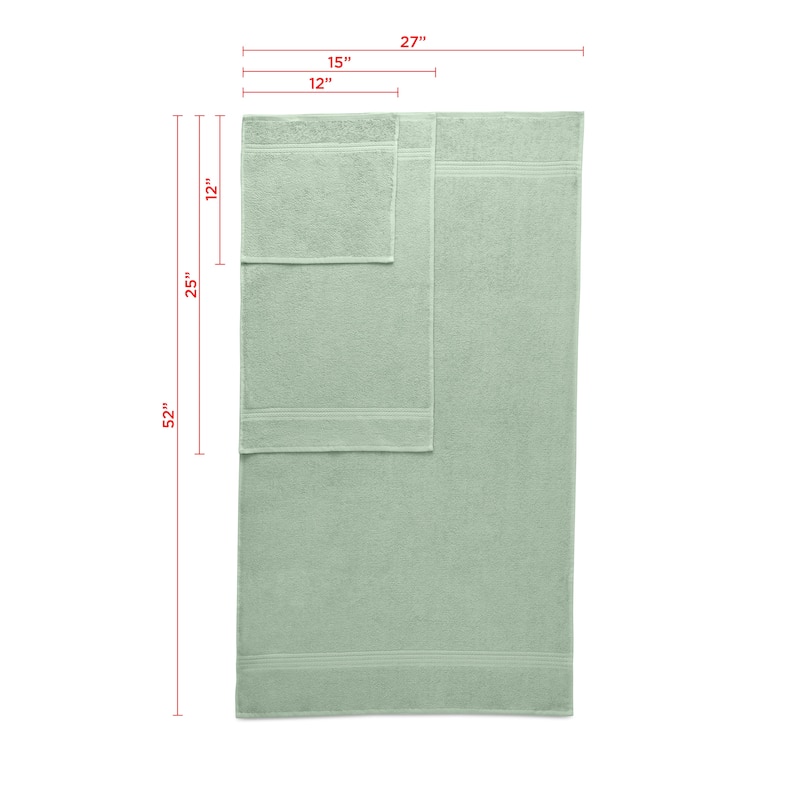 Superior Miami 100% Cotton 6-Piece Towel Set - Lightweight & Quick Drying