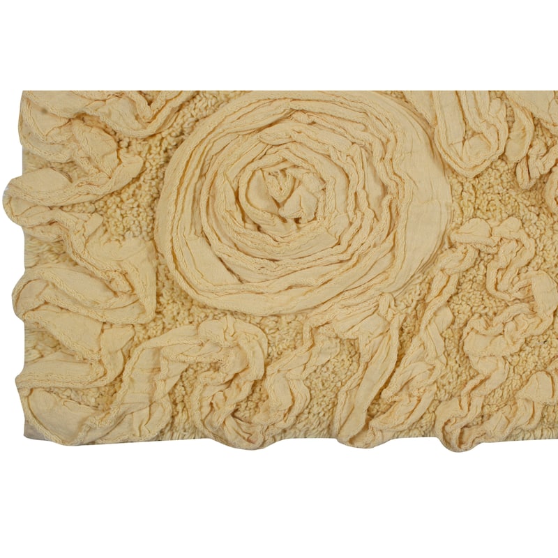 Bell Flower Bathroom Rug, Cotton Soft, Water Absorbent Bath Rug, Non Slip Shower Rug Machine Washable 24"x40" Rectangle