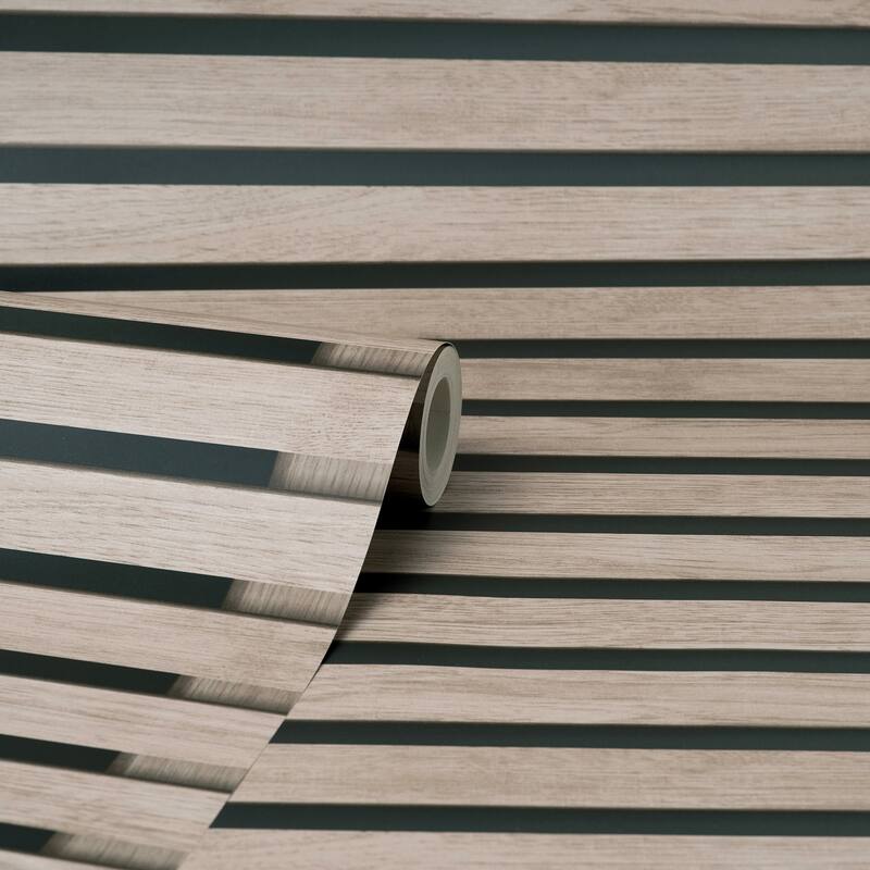 Fine Decor Marlow Brown Wood Slats Wallpaper