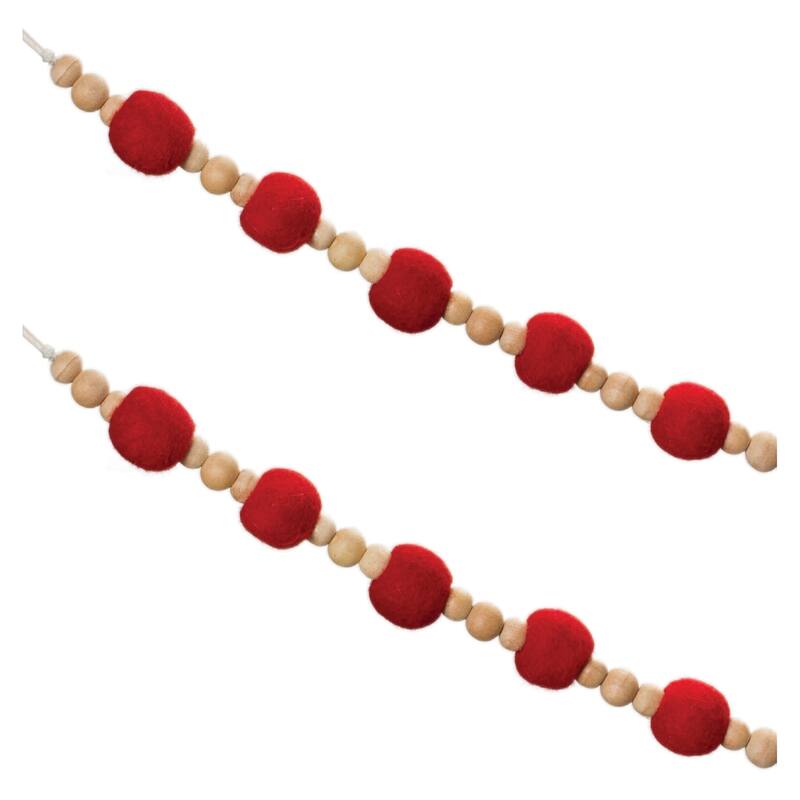 Beaded Ball Christmas Garlands - 5.5' - Set of 2
