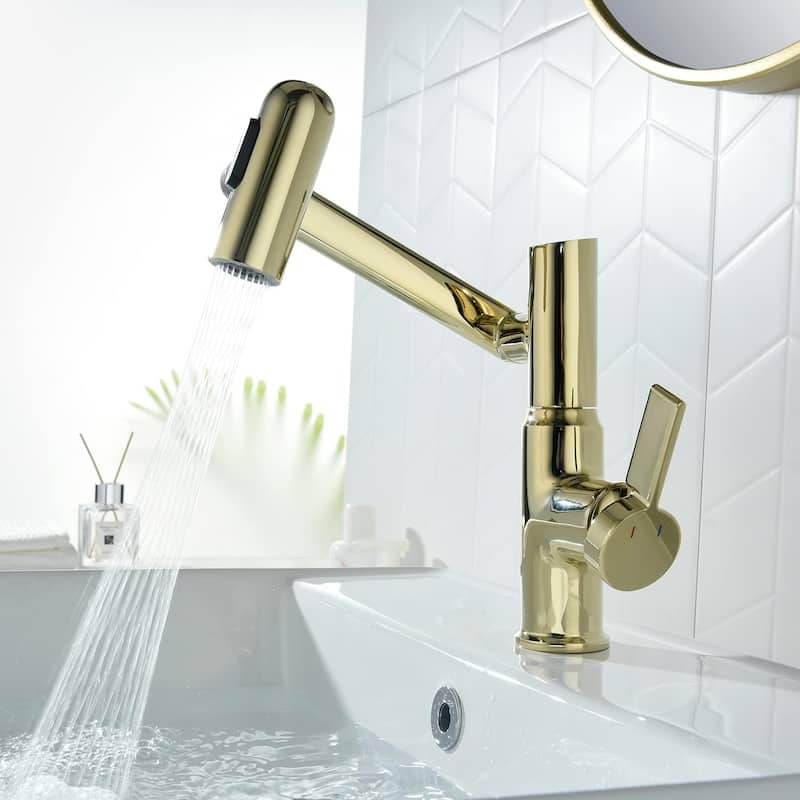 Lefton Rotatable Bathroom Faucet with Temperature Display in Fahrenheit (Batteries-Free), BF2204